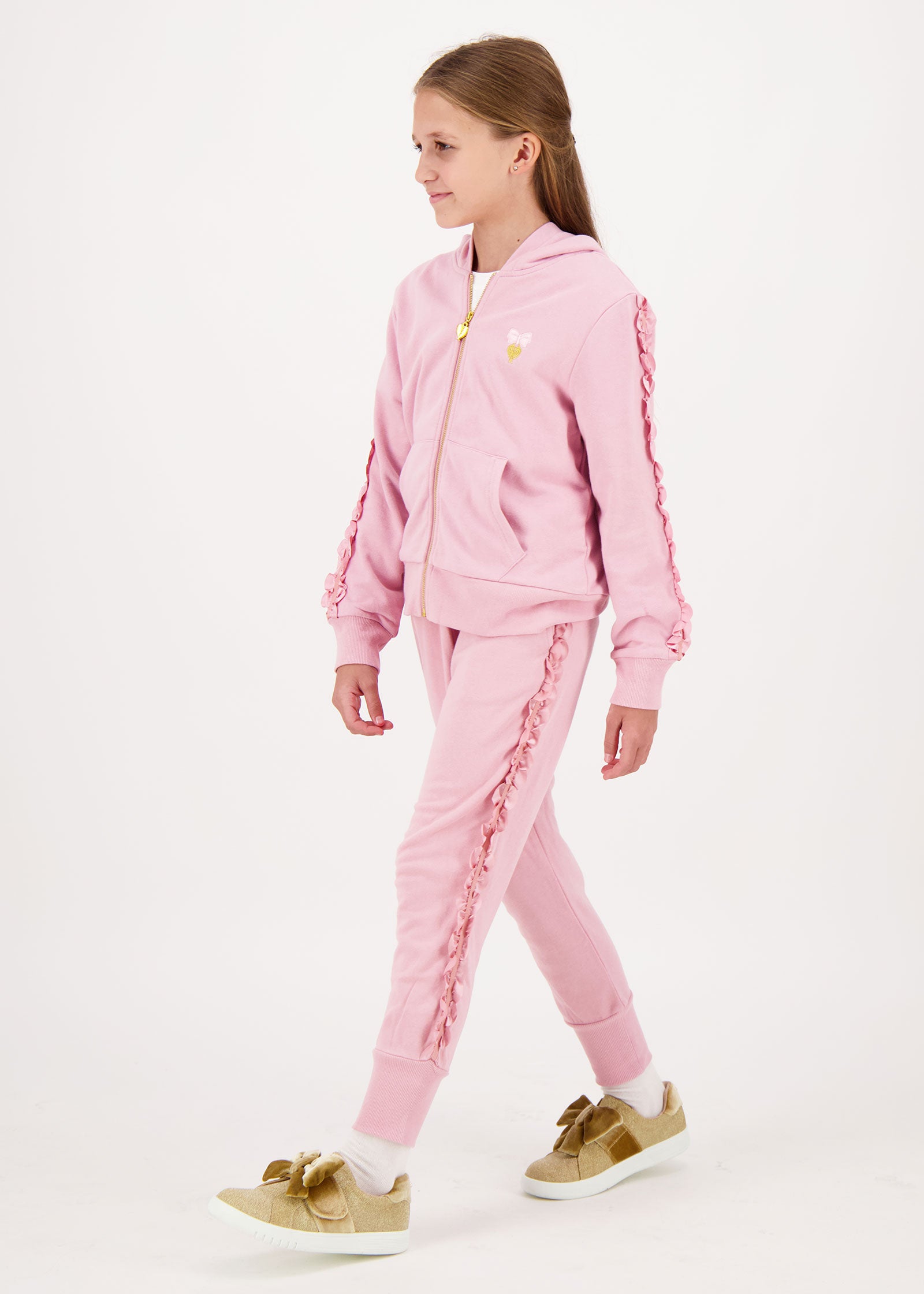 Nerys Satin Trim Tracksuit Tea Rose