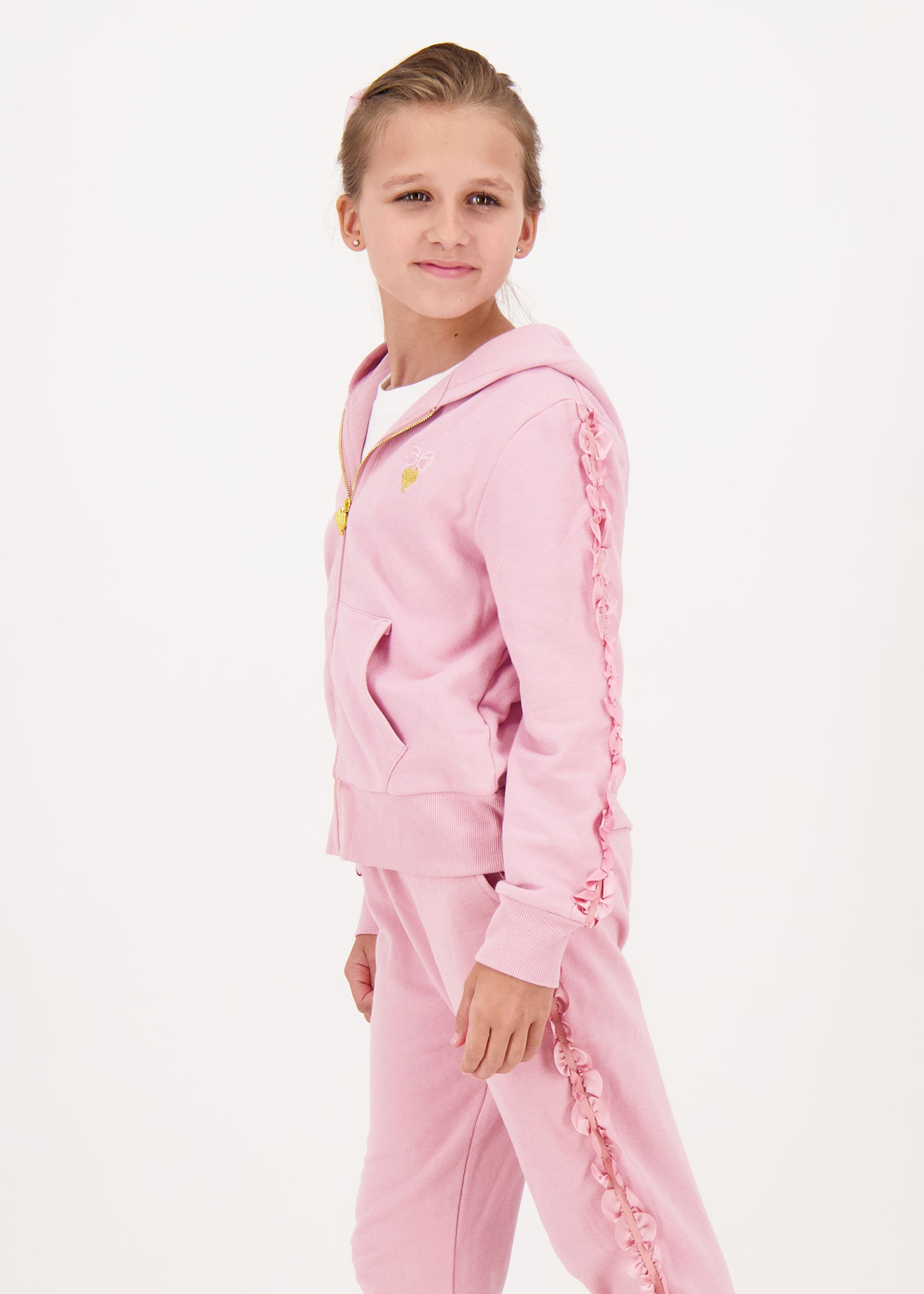 Nerys Satin Trim Tracksuit Tea Rose