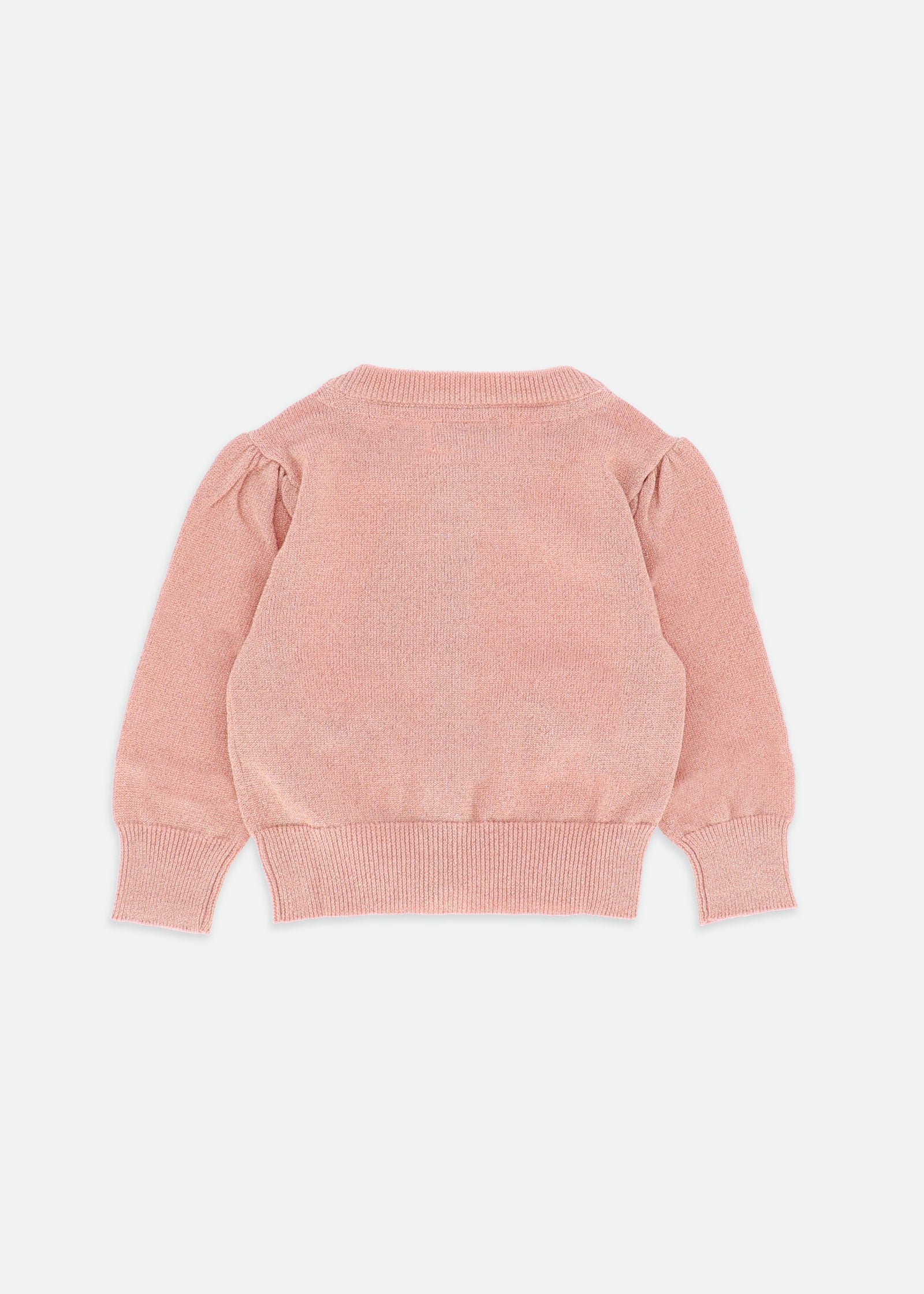 Nicolette Metallic Baby Cardigan Blush