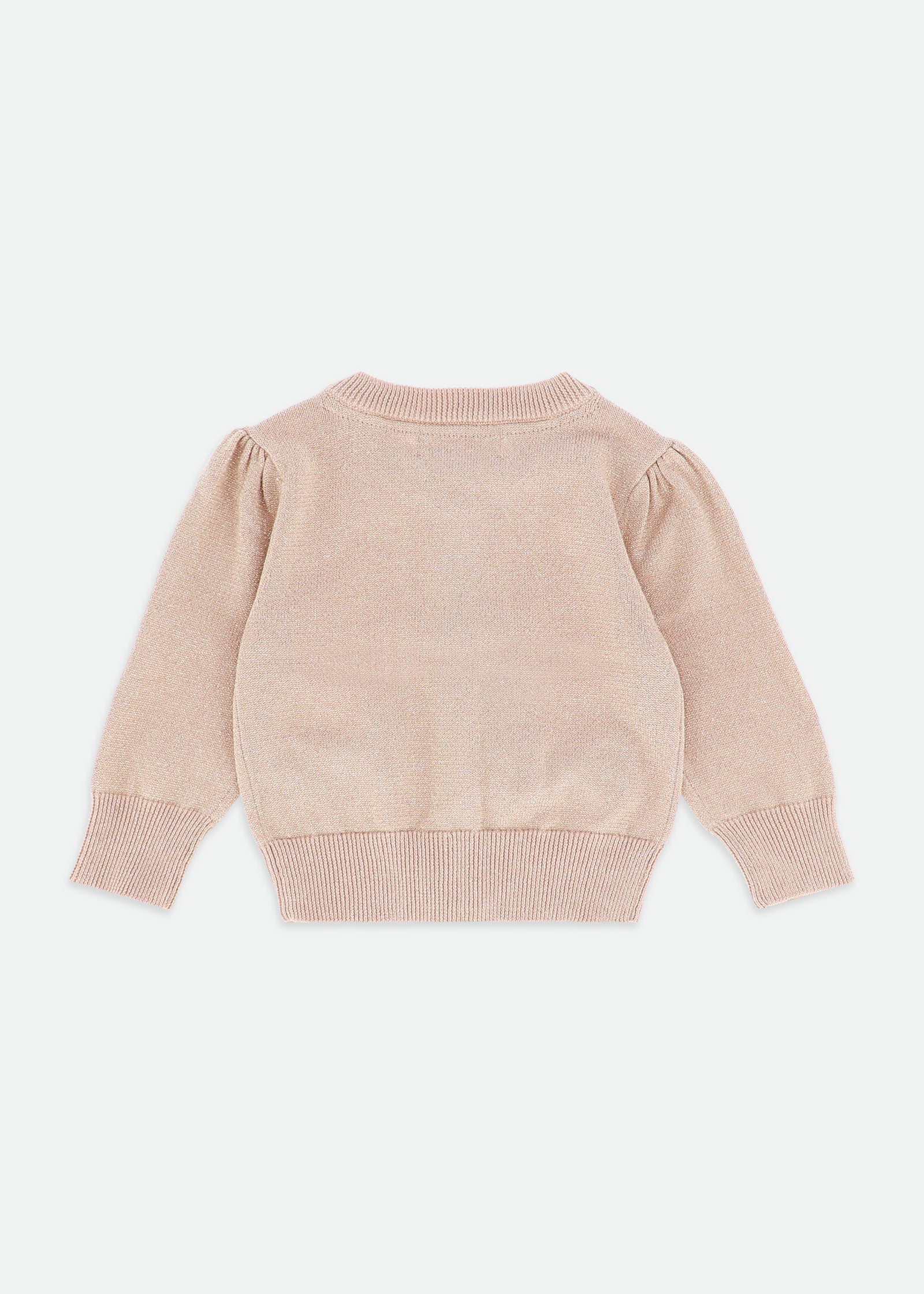 Nicolette Metallic Baby Cardigan Sand