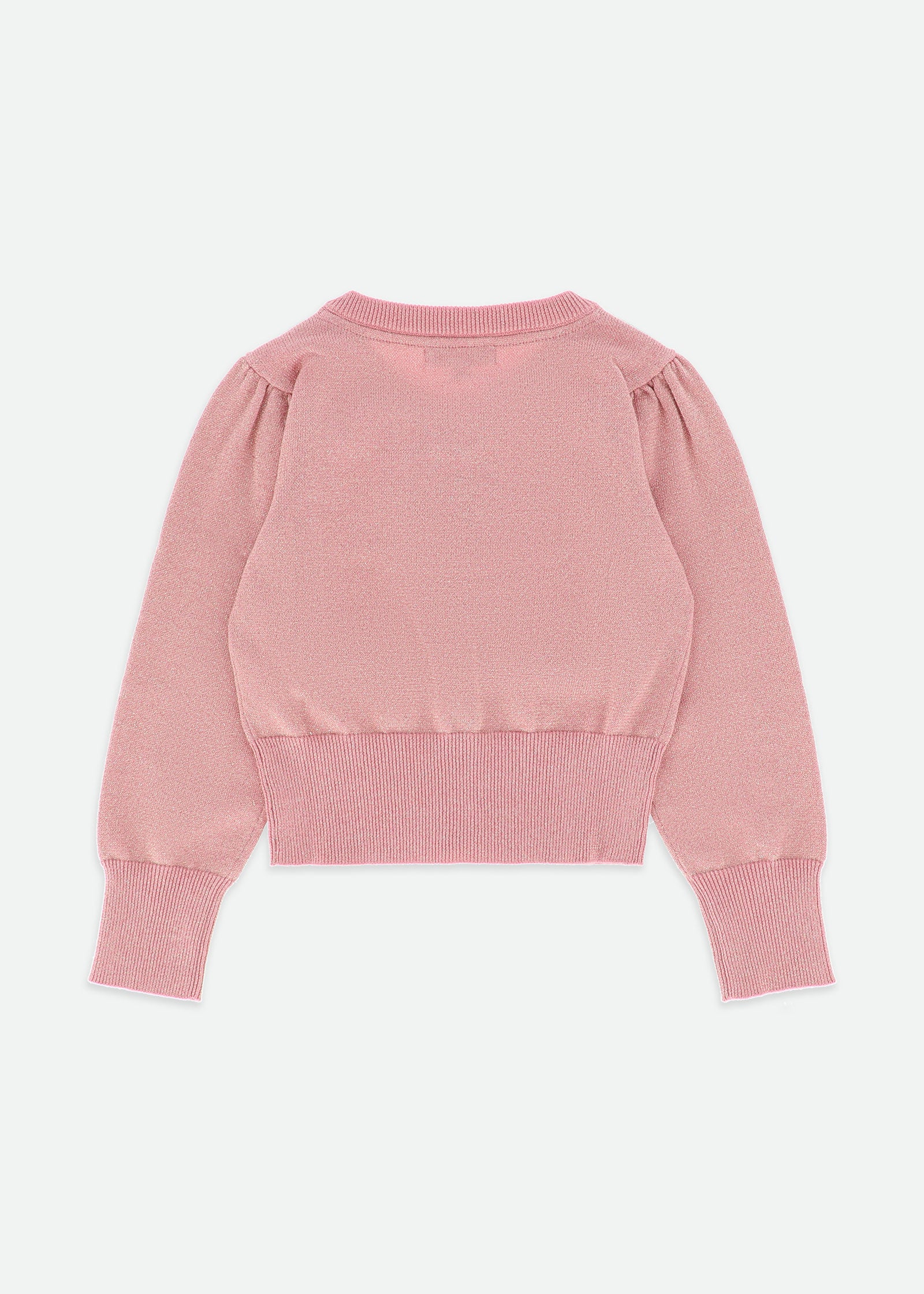 Nikki Metallic Cardigan Tea Rose
