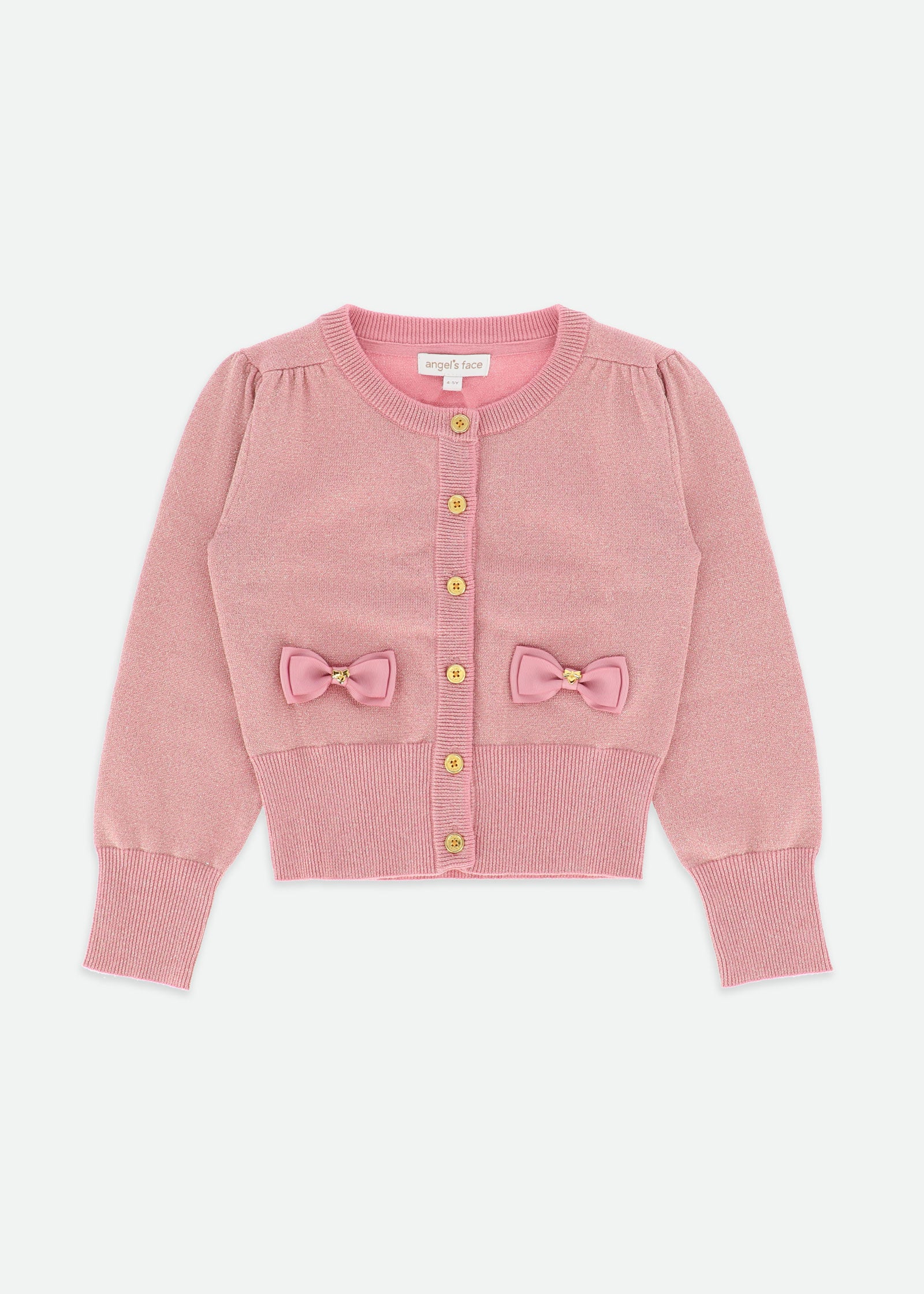 Nikki Metallic Cardigan Tea Rose