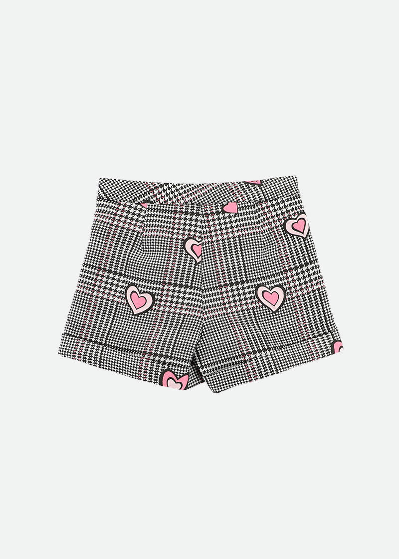 Nita Checked Shorts With Hearts Grey