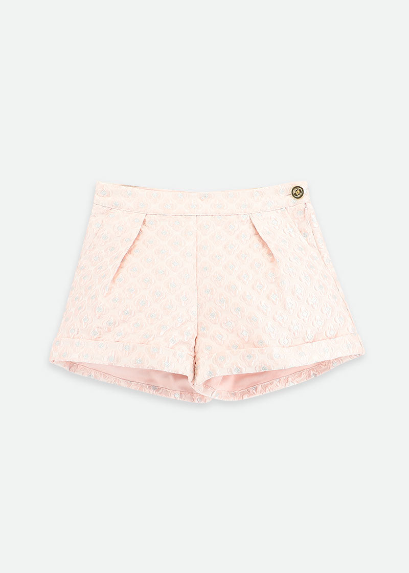 Nita Jacquard Shorts Pale Pink