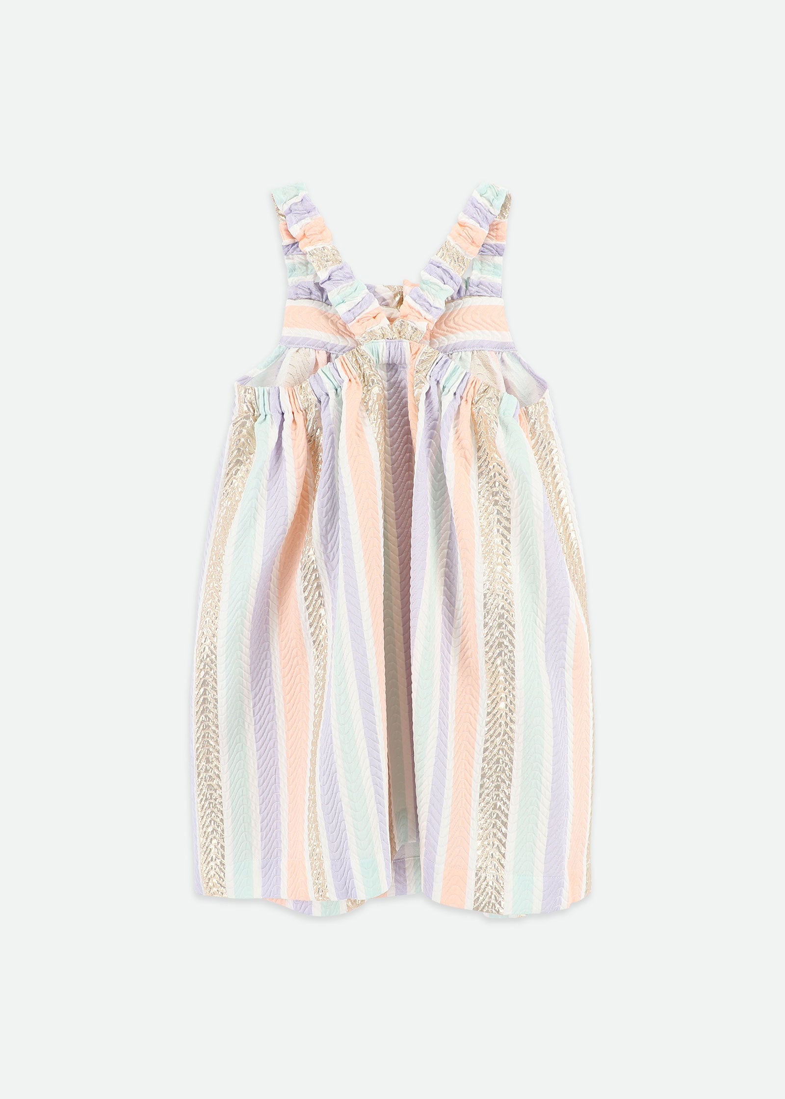 Ocean Stripe Jacquard Dress Gold Multi