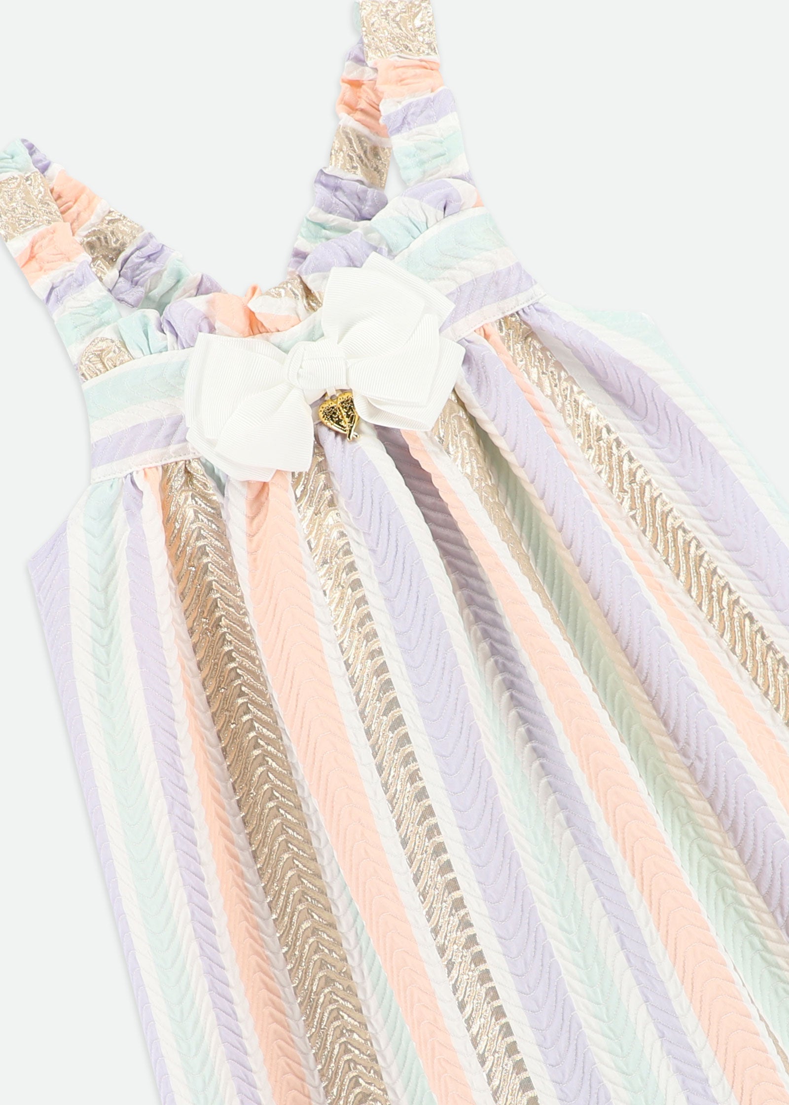 Ocean Stripe Jacquard Dress Gold Multi