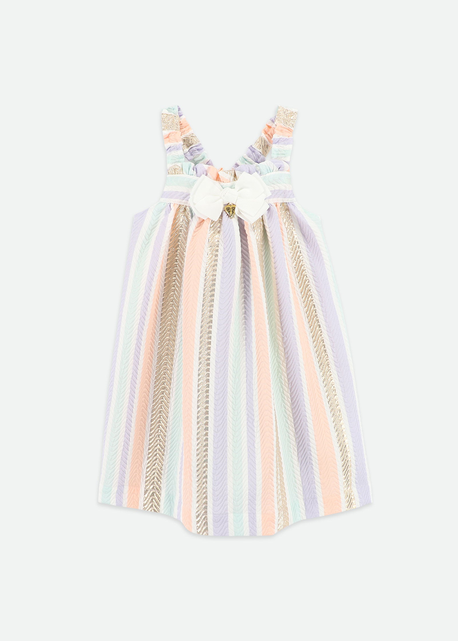 Ocean Stripe Jacquard Dress Gold Multi