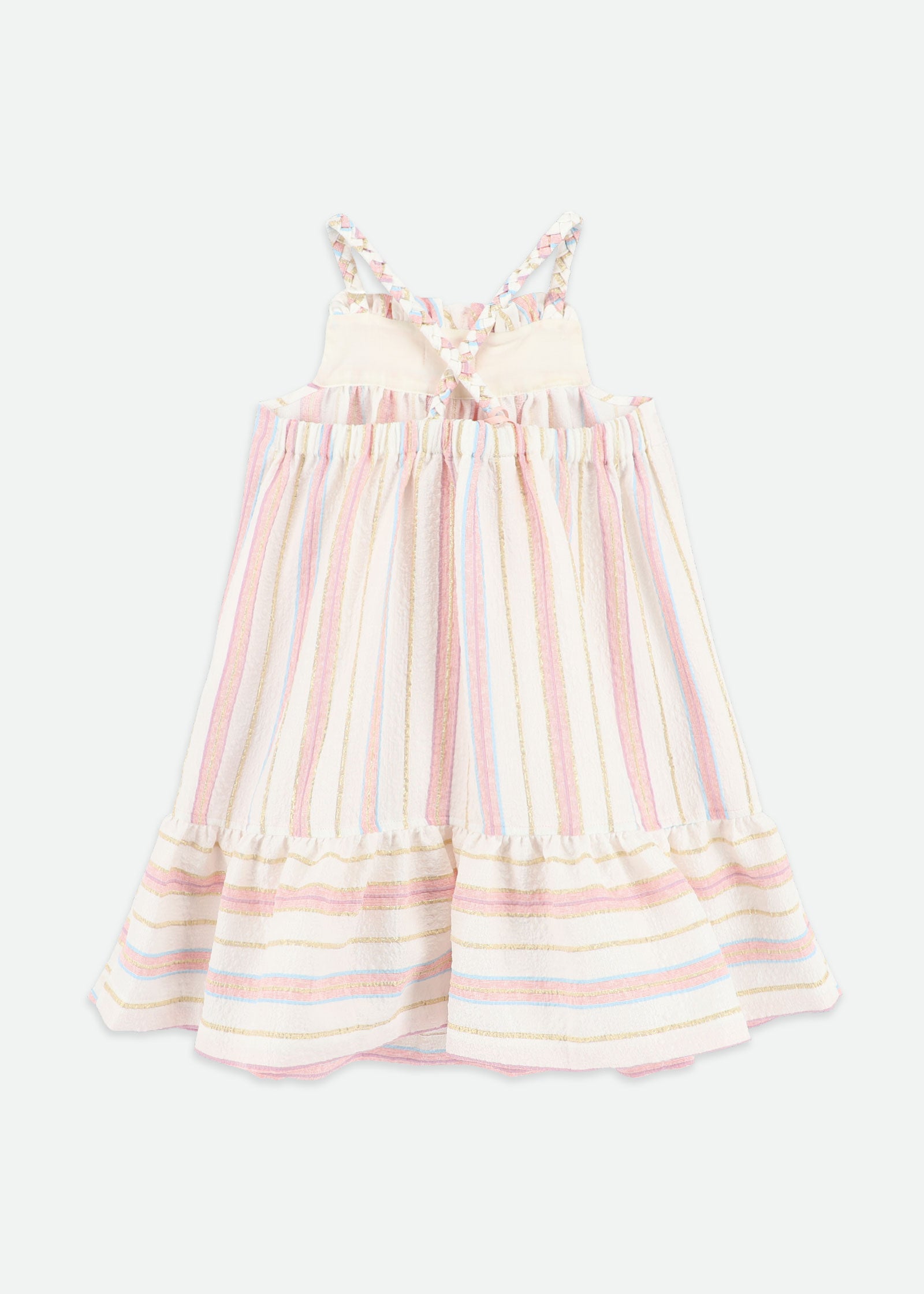 Oceana Jacquard Stripe Sun Dress Snowdrop Stripe