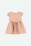 Oksana Baby Dress Sand With Pink Hearts