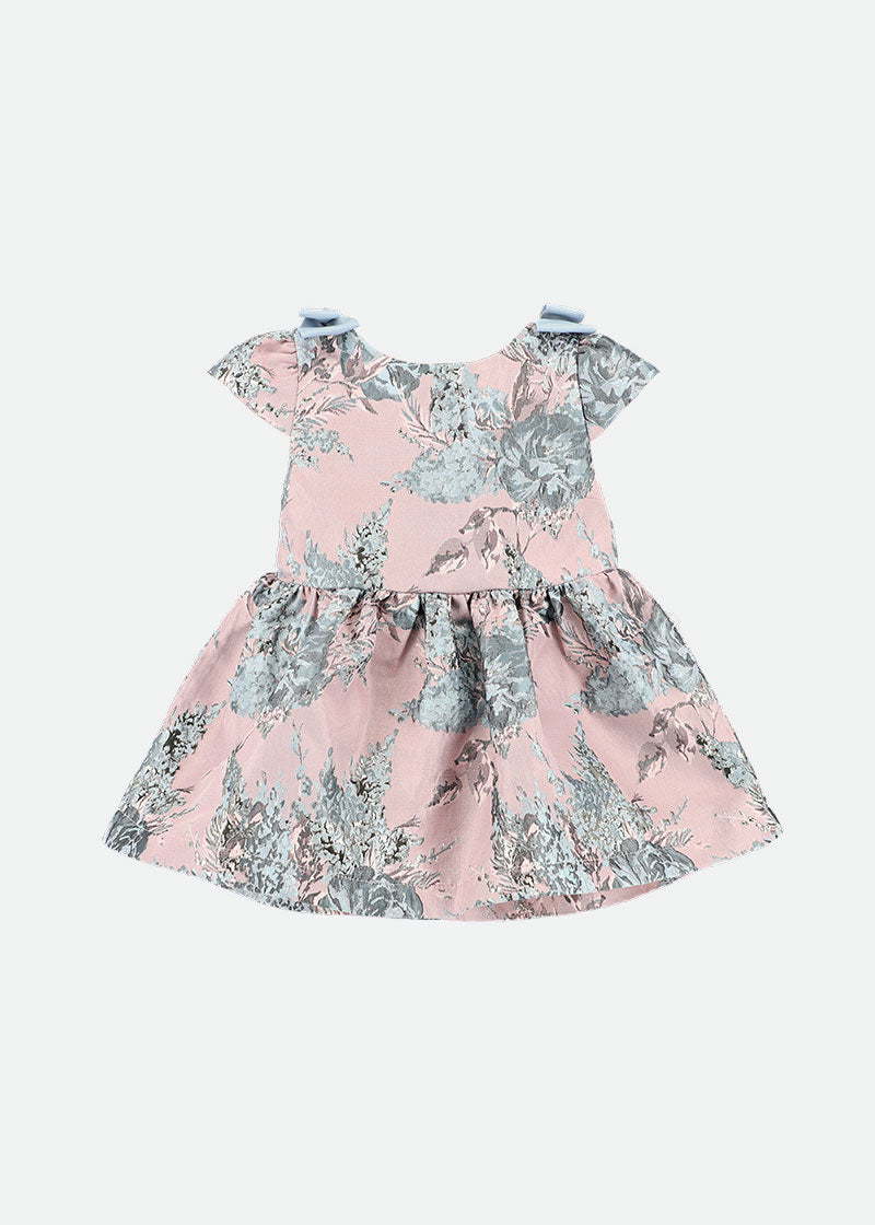 Oksana Flower Jacquard Baby Dress Tea Rose