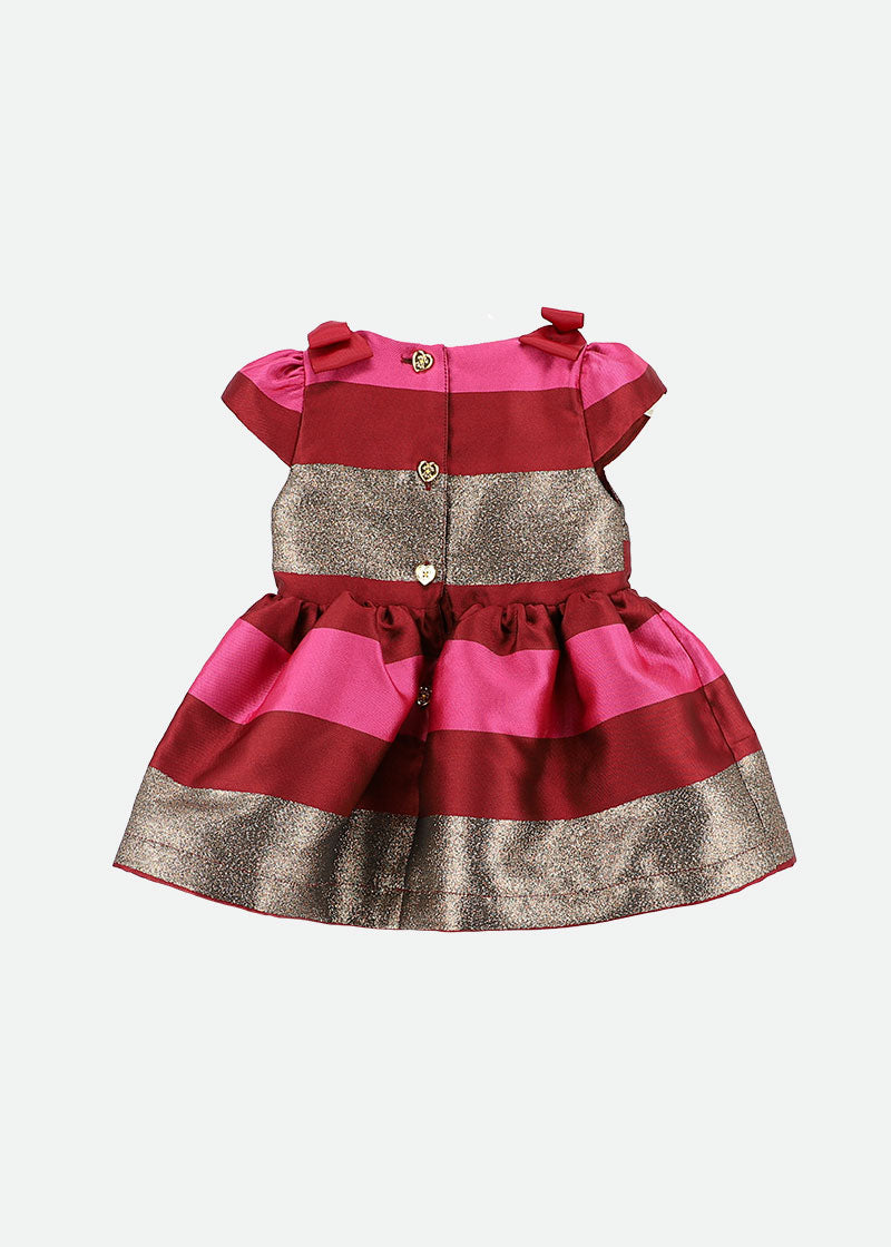 Oksana Stripe Baby Dress Tibetan Red