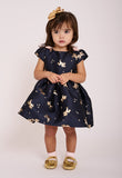 Oksana Unicorn Jacquard Baby Dress Navy