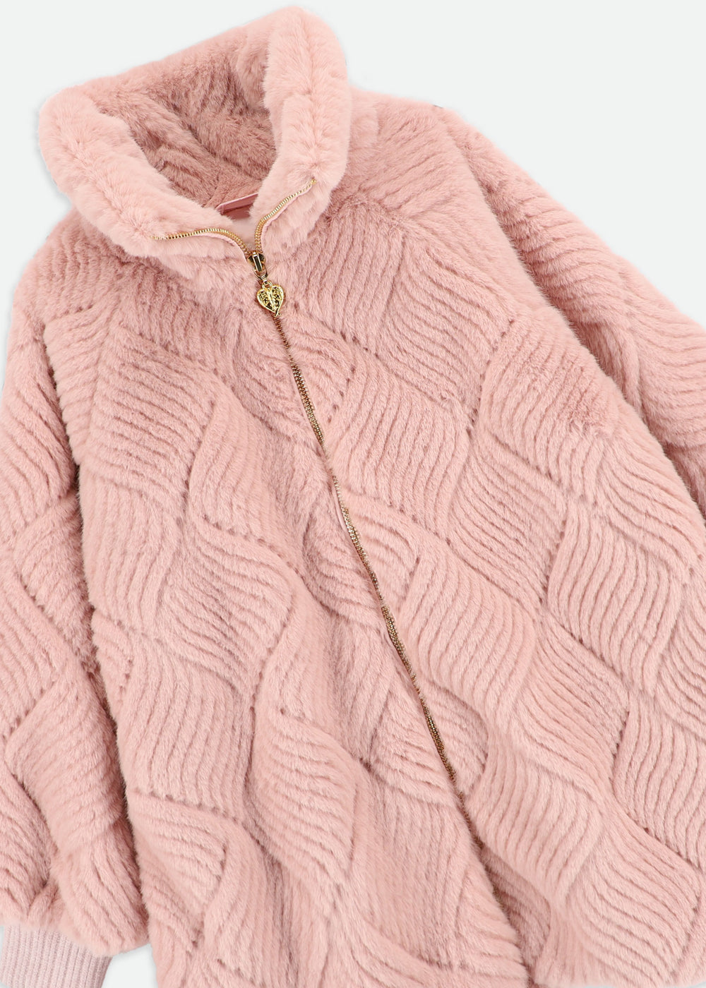 Oscars Fur Weave Jacket Tea Rose