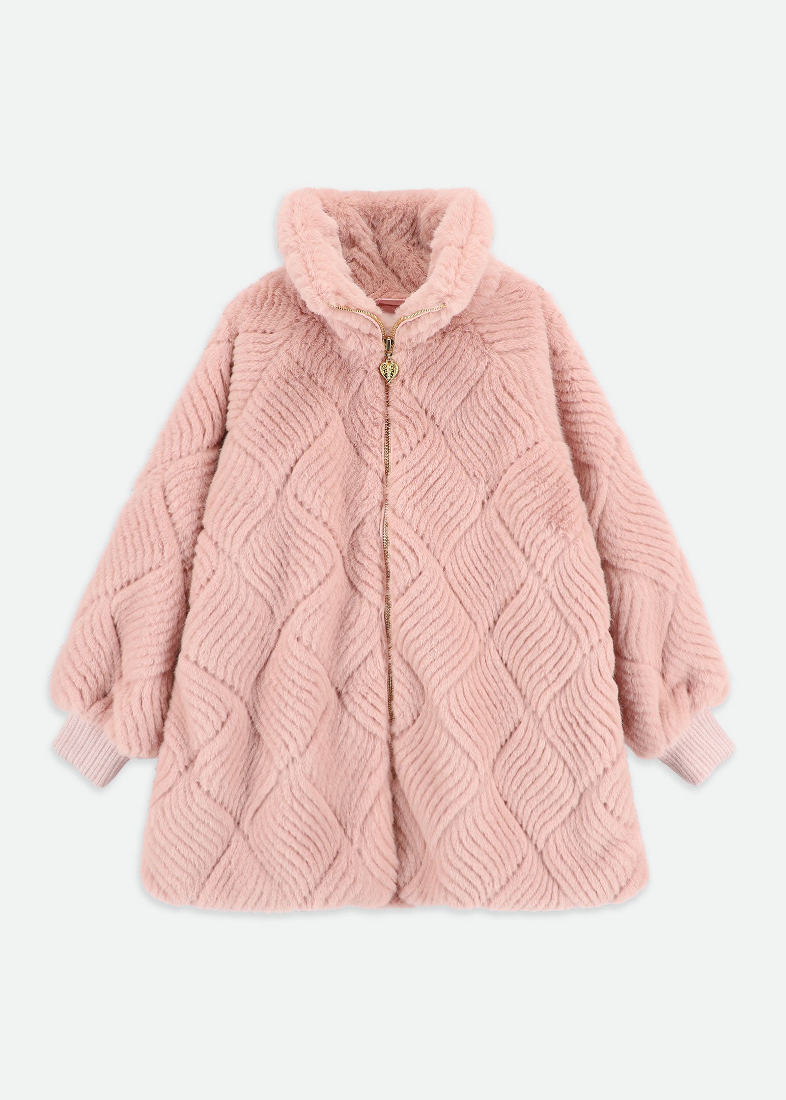 Oscars Fur Weave Jacket Tea Rose