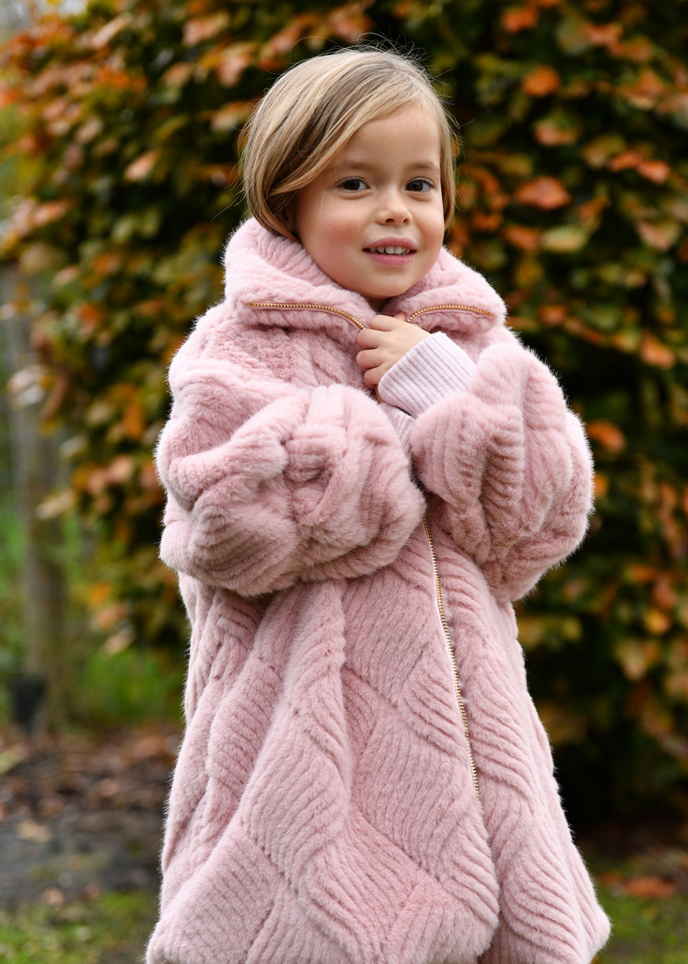 Oscars Fur Weave Jacket Tea Rose