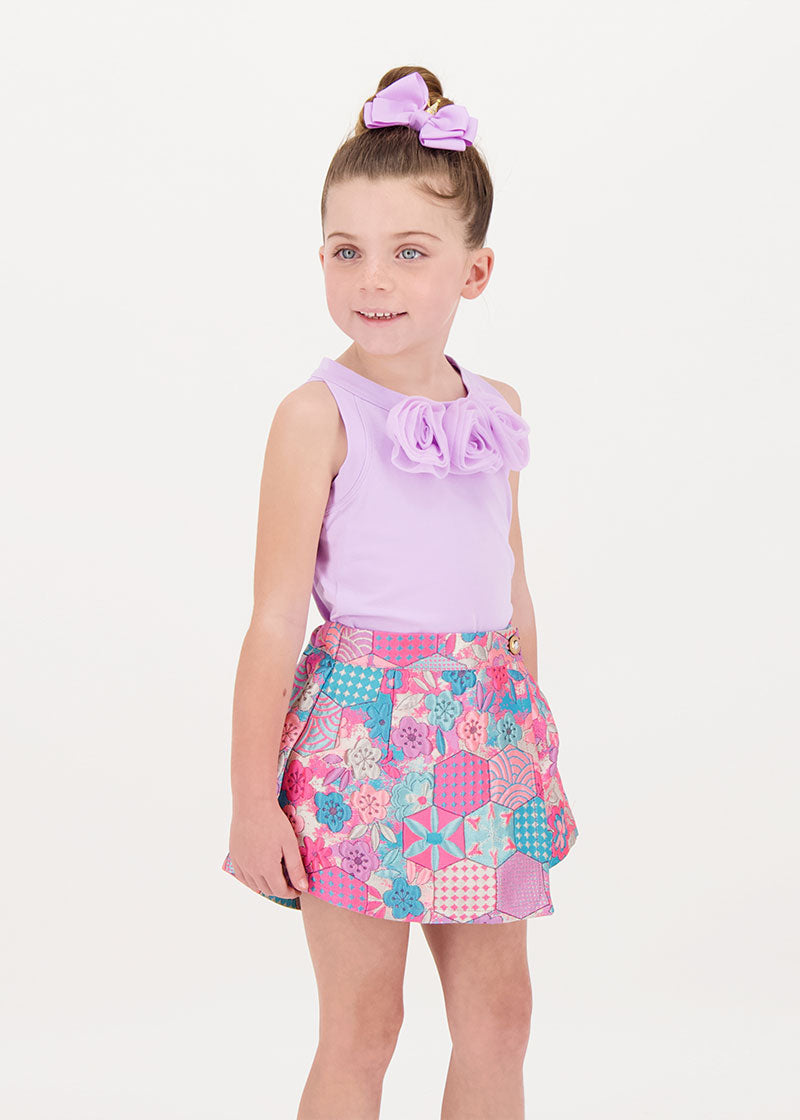 Ottilie Tulle Roses Top Lilac