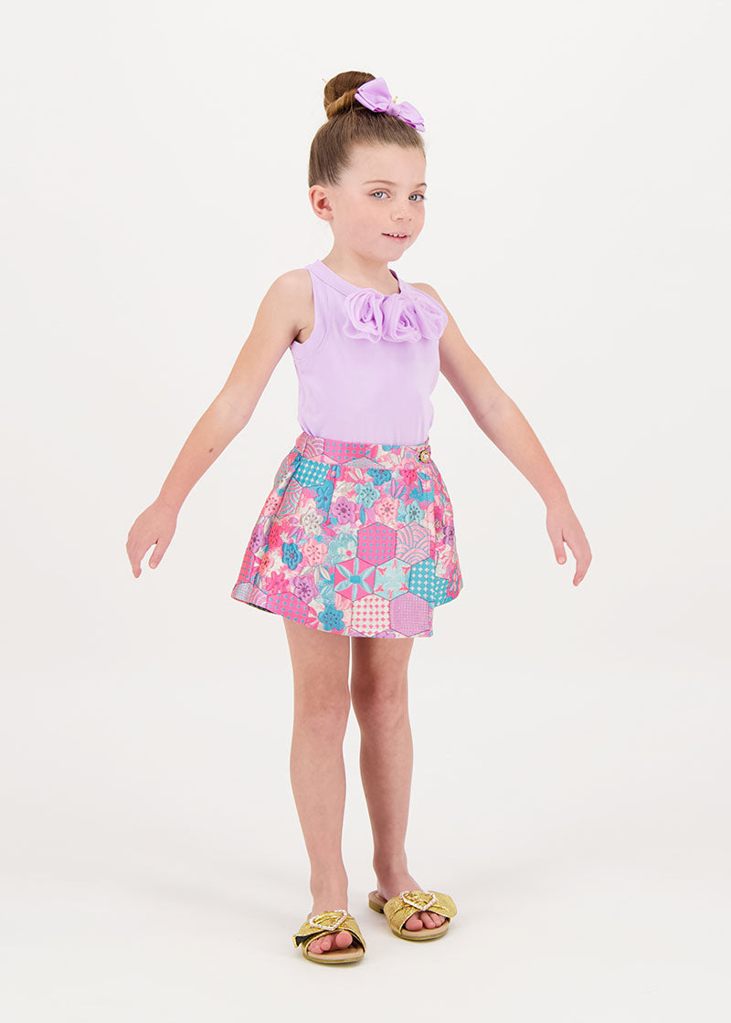 Ottilie Tulle Roses Top Lilac