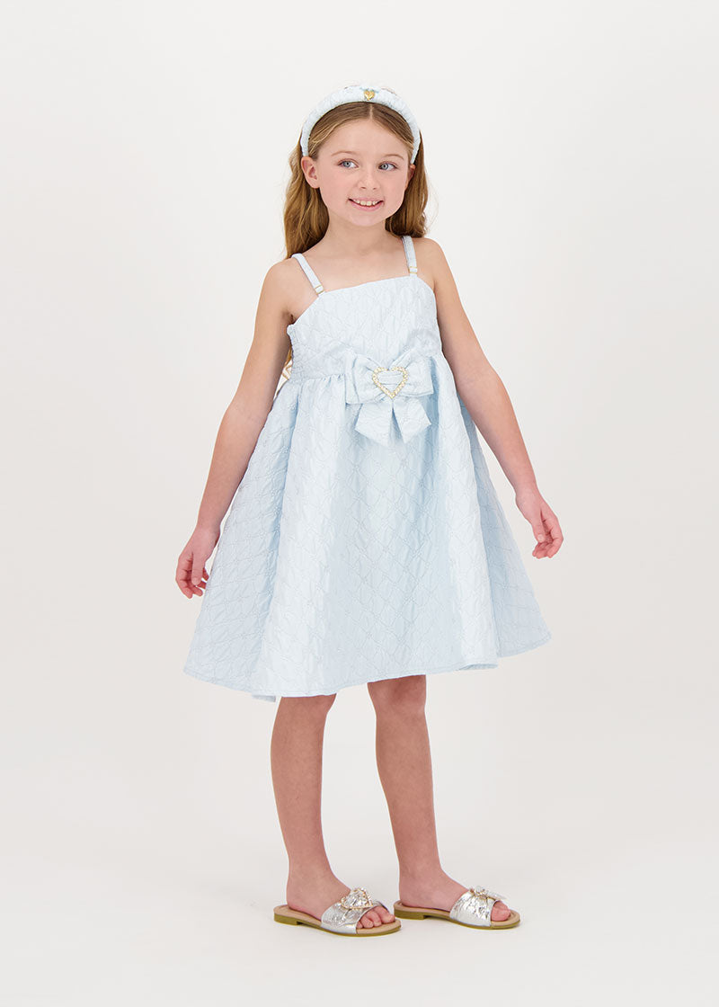 Papillon Tiny Flower Jacquard Dress Pale Blue