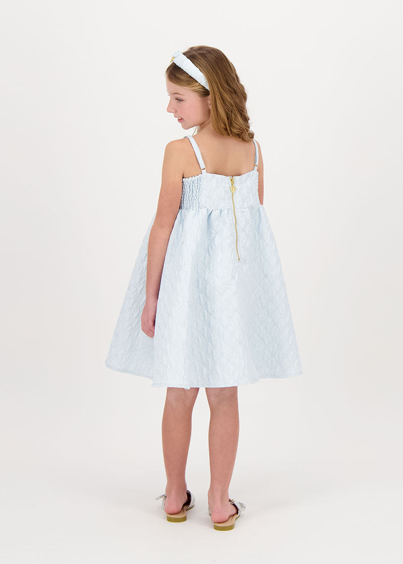 Papillon Tiny Flower Jacquard Dress Pale Blue