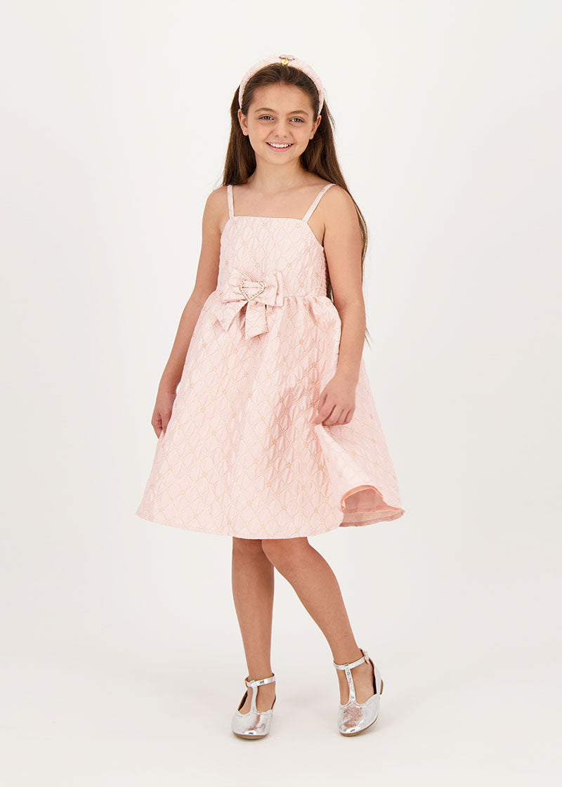 Papillon Tiny Flower Jacquard Dress Blush Pink