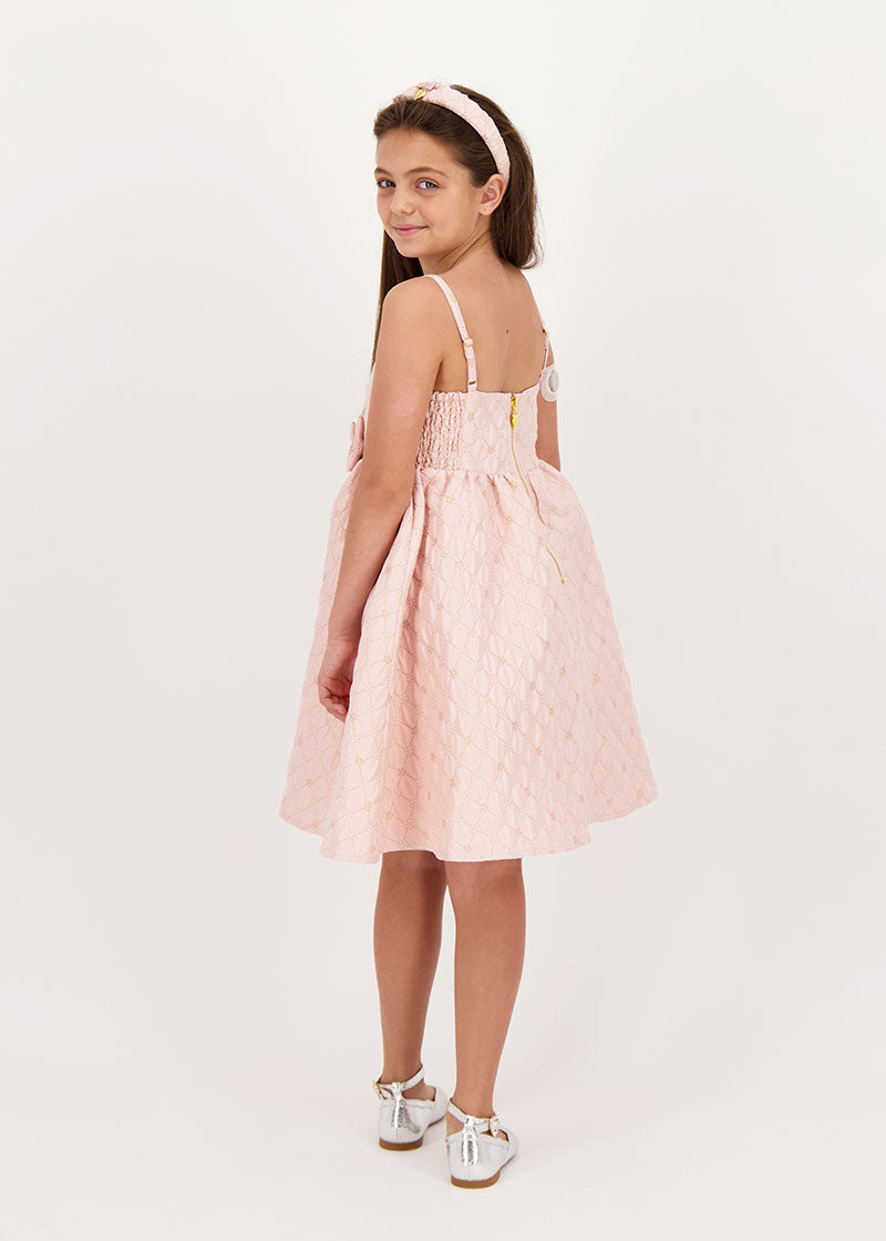 Papillon Tiny Flower Jacquard Dress Blush Pink