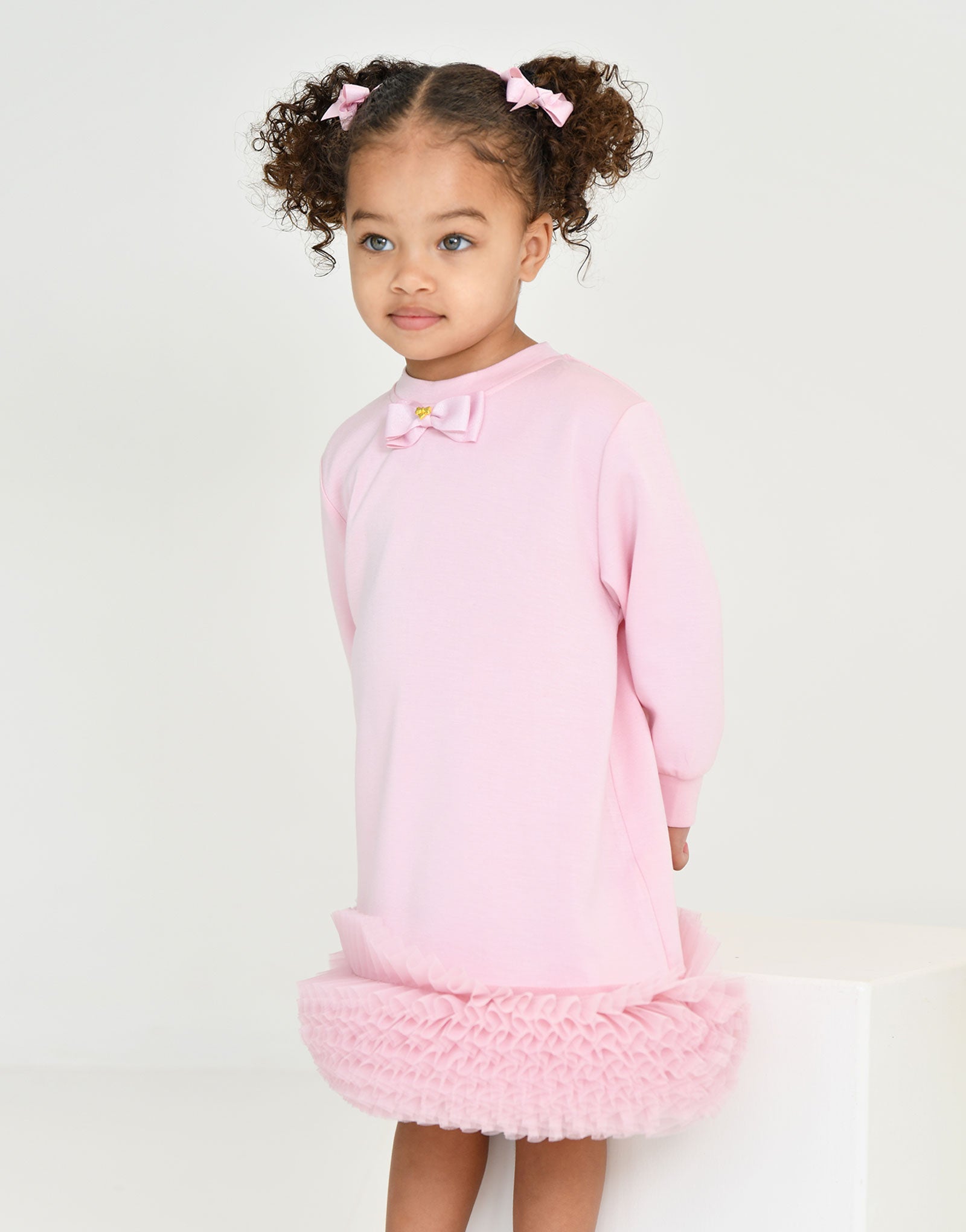 Patricia Tulle Hem Baby Dress Pink