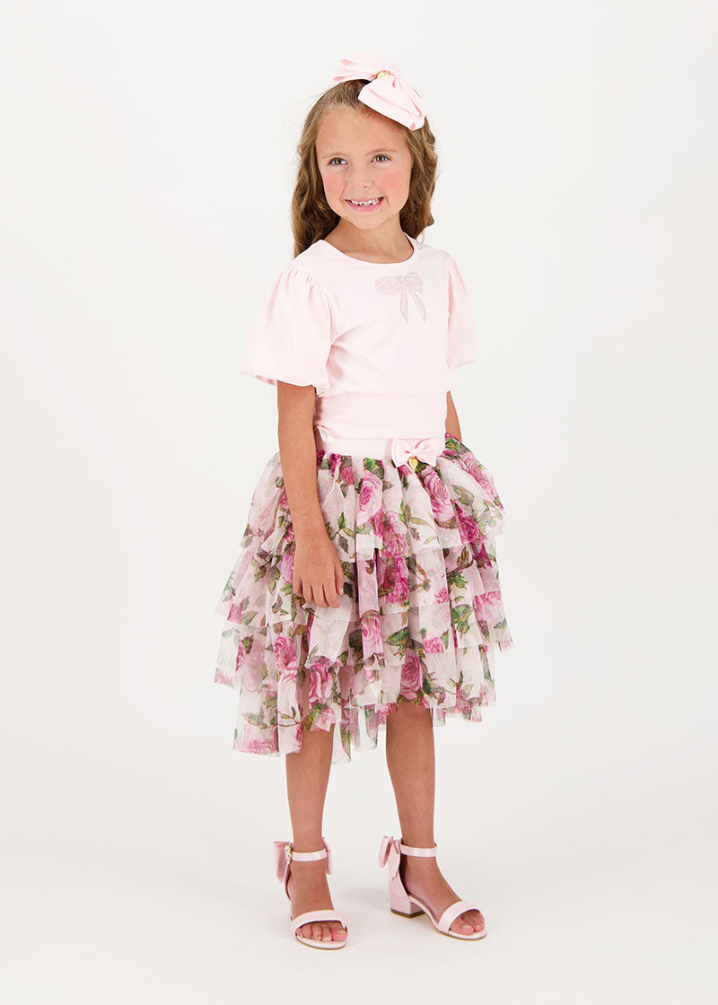 Patsy Roses Tulle Skirt Pink