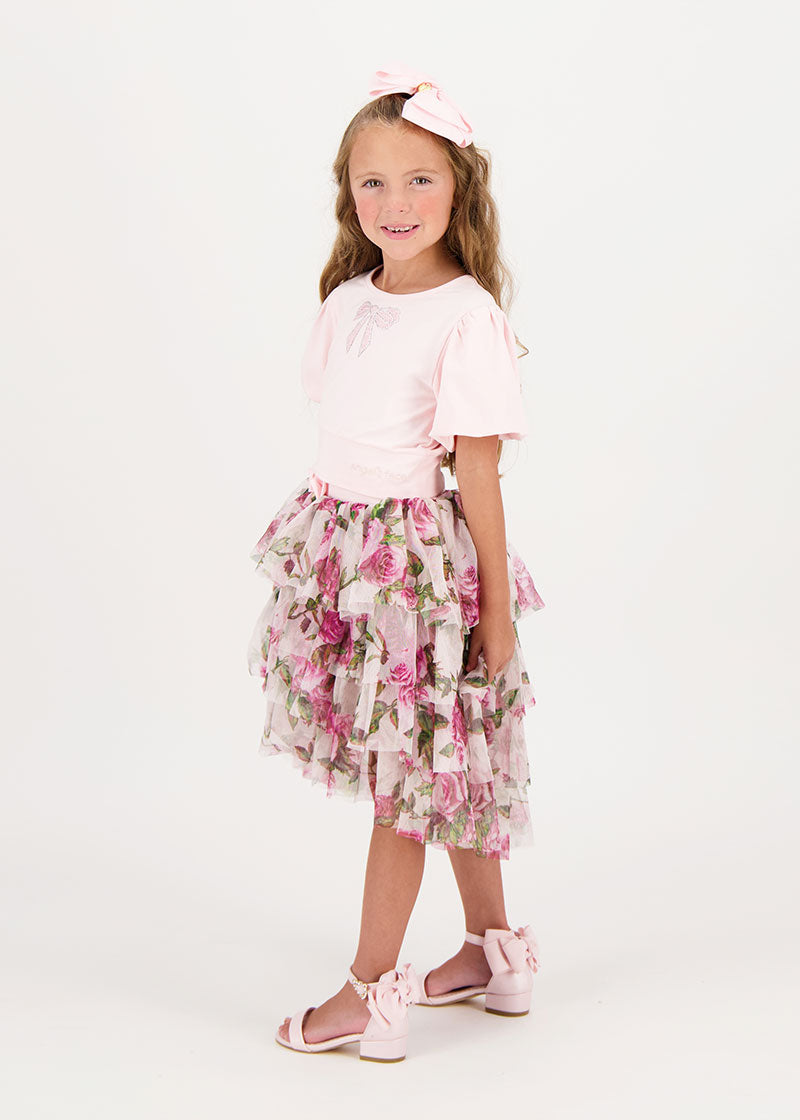 Patsy Roses Tulle Skirt Pink