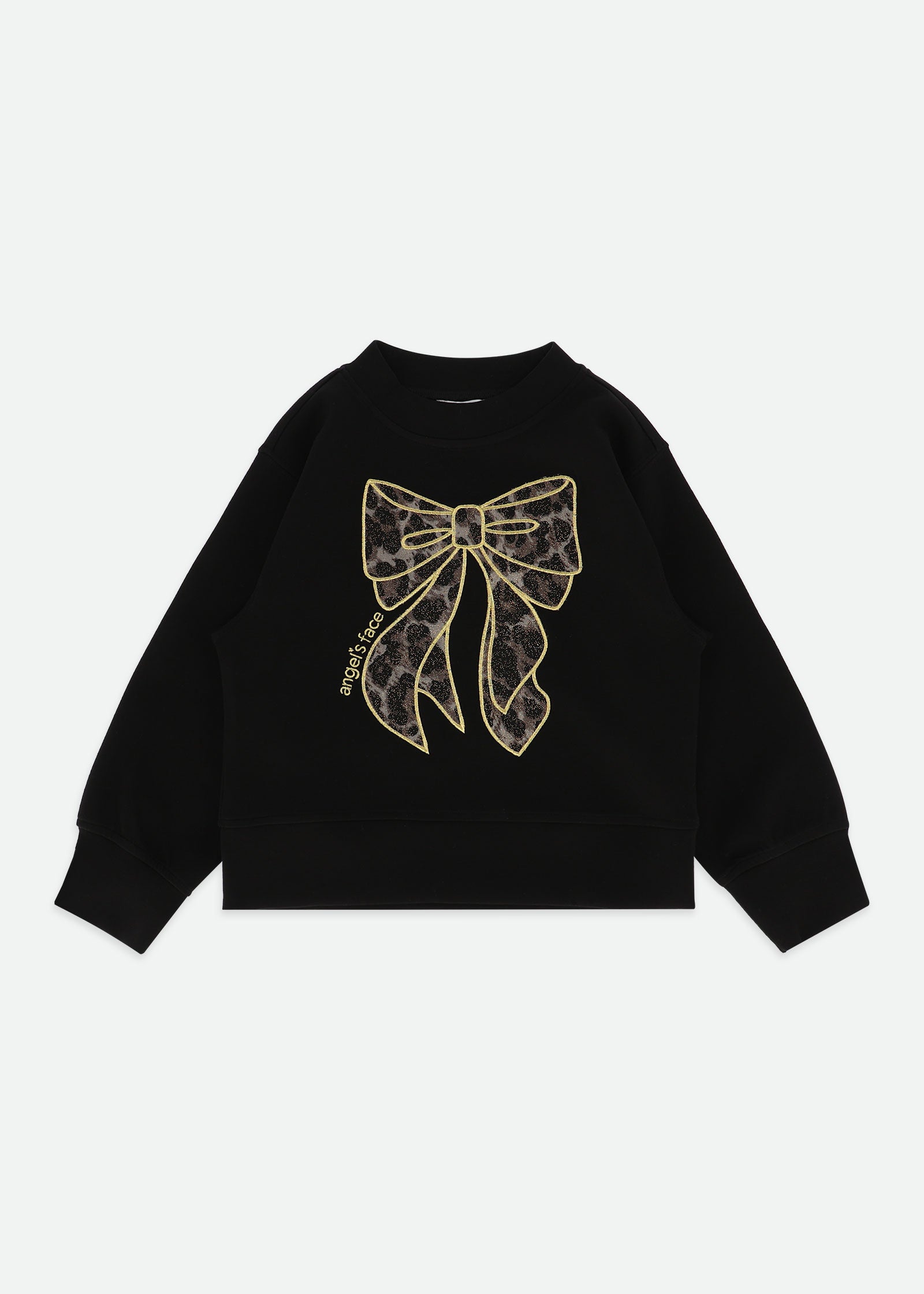 Paula Sweat With Leopard Tulle Bow Black