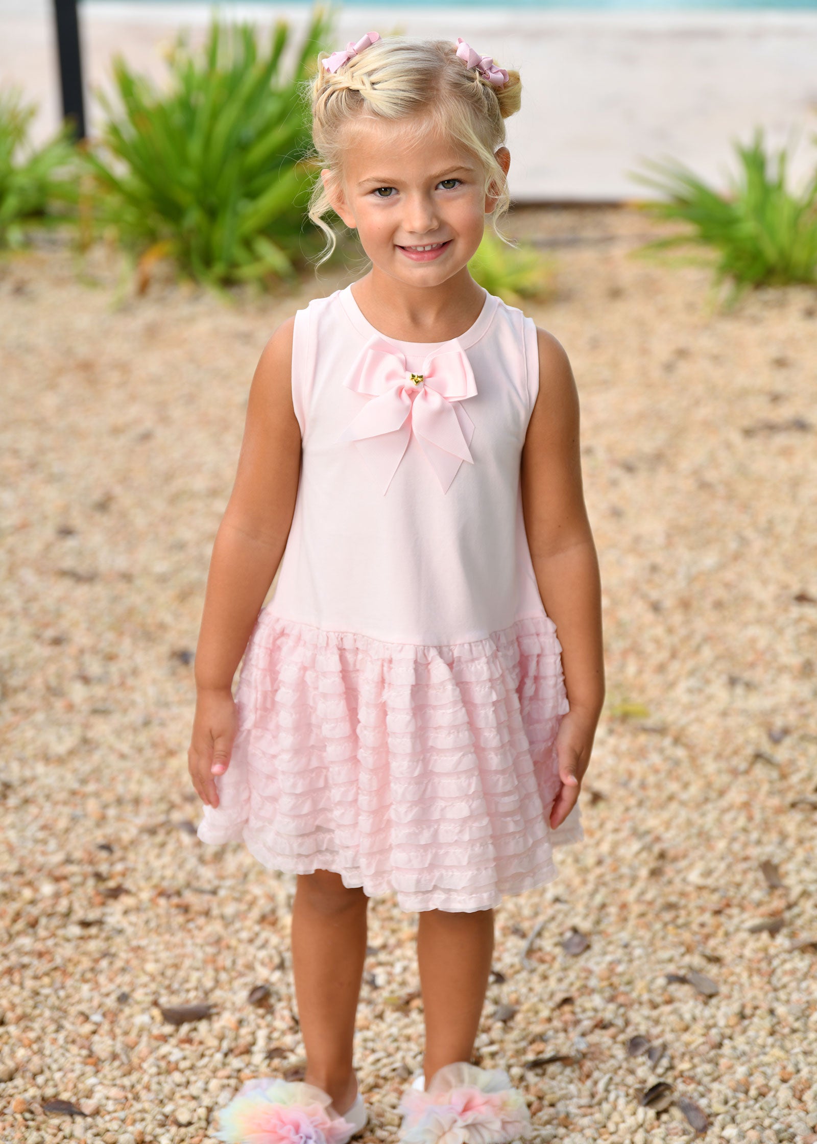Penelope Tee Dress With Frilly Skirt Pale Pink