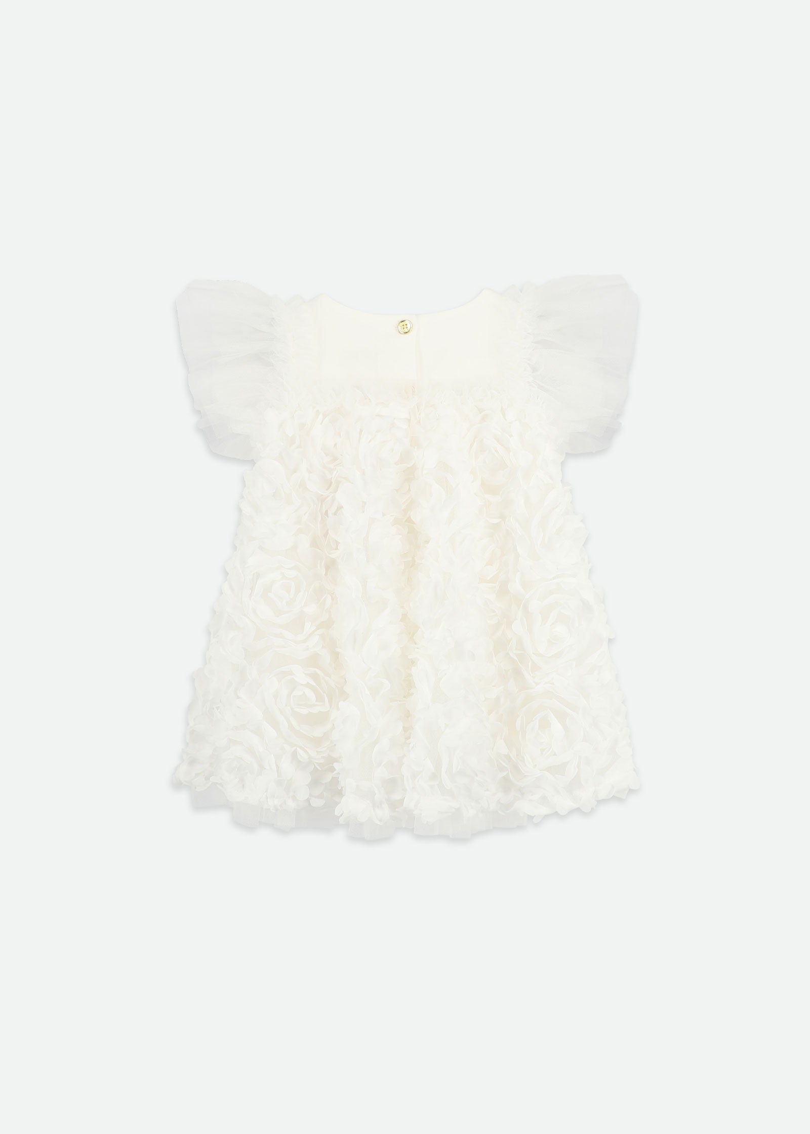 Pennie 3D Roses Baby Dress Snowdrop