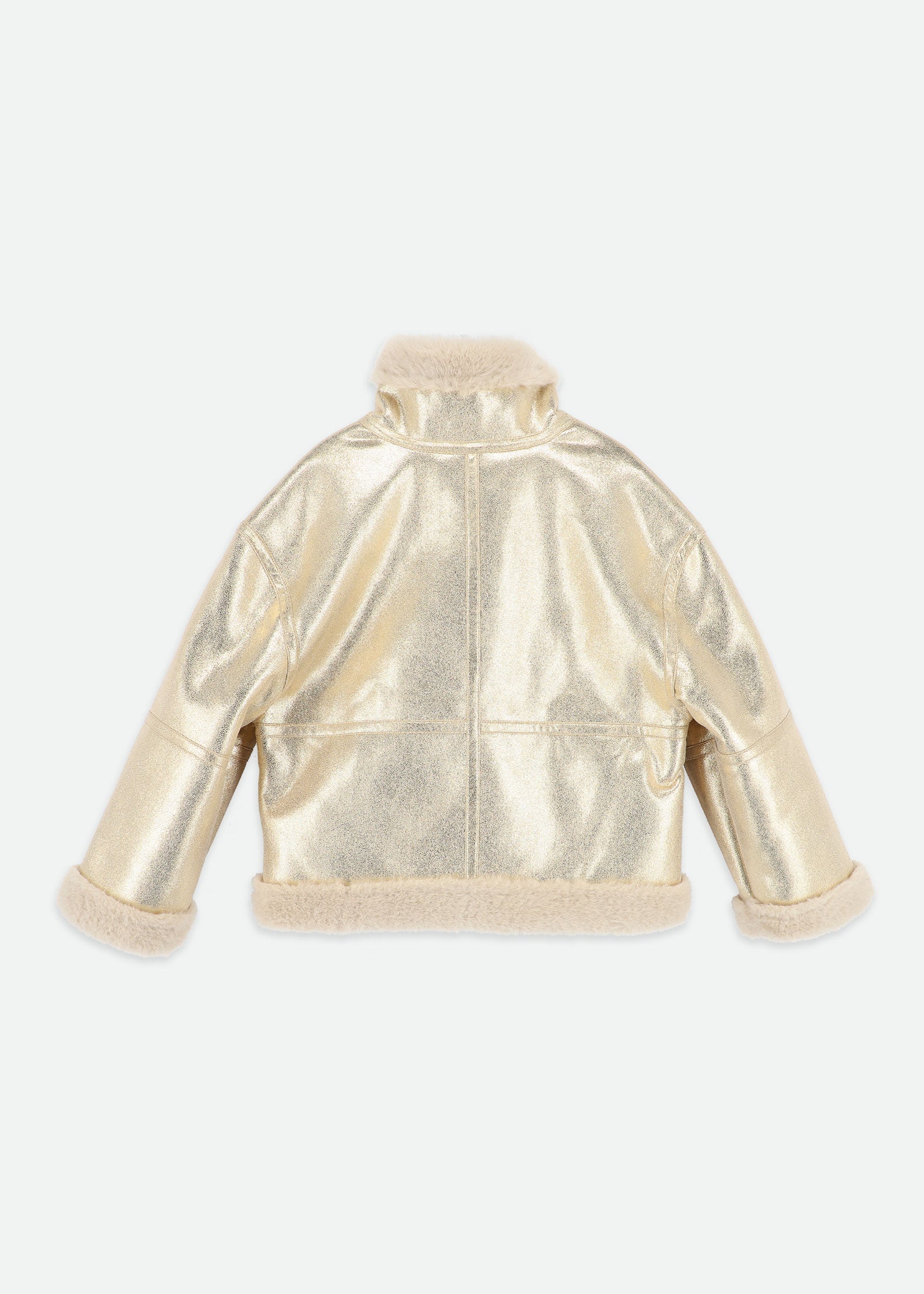 Petra Metallic Fur Jacket Gold