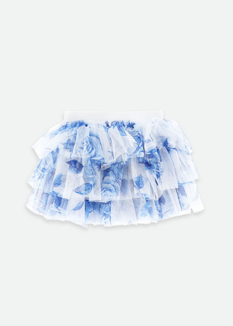 Pip Blue Flower Baby Skirt Snowdrop