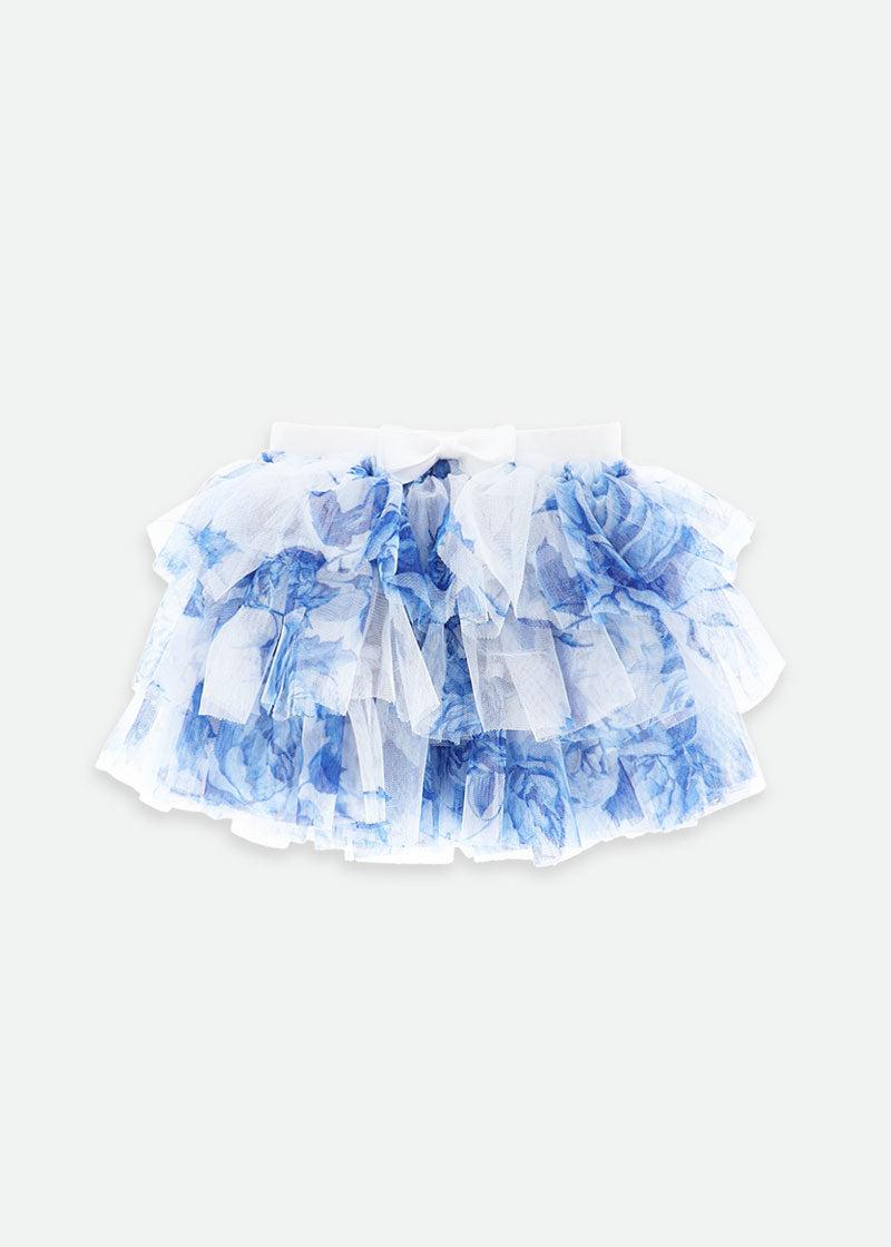 Pip Blue Flower Baby Skirt Snowdrop