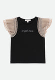 Piper Pleated Sleeve Top Black