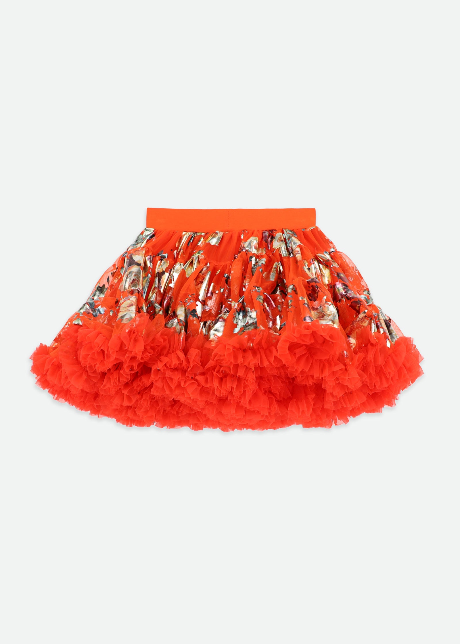 Pixie Foil Floral Print Tutu Tangerine