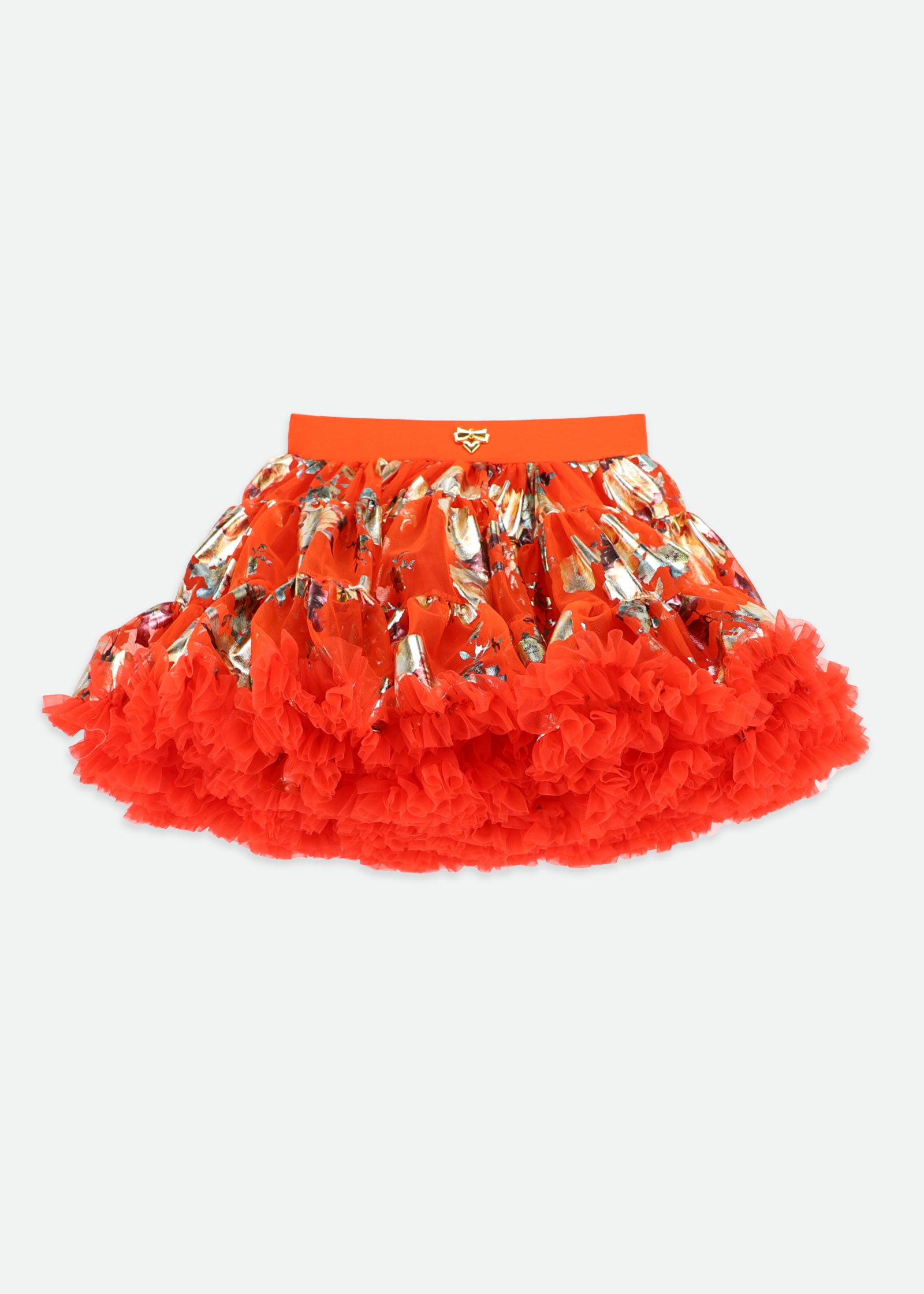 Pixie Foil Floral Print Tutu Tangerine