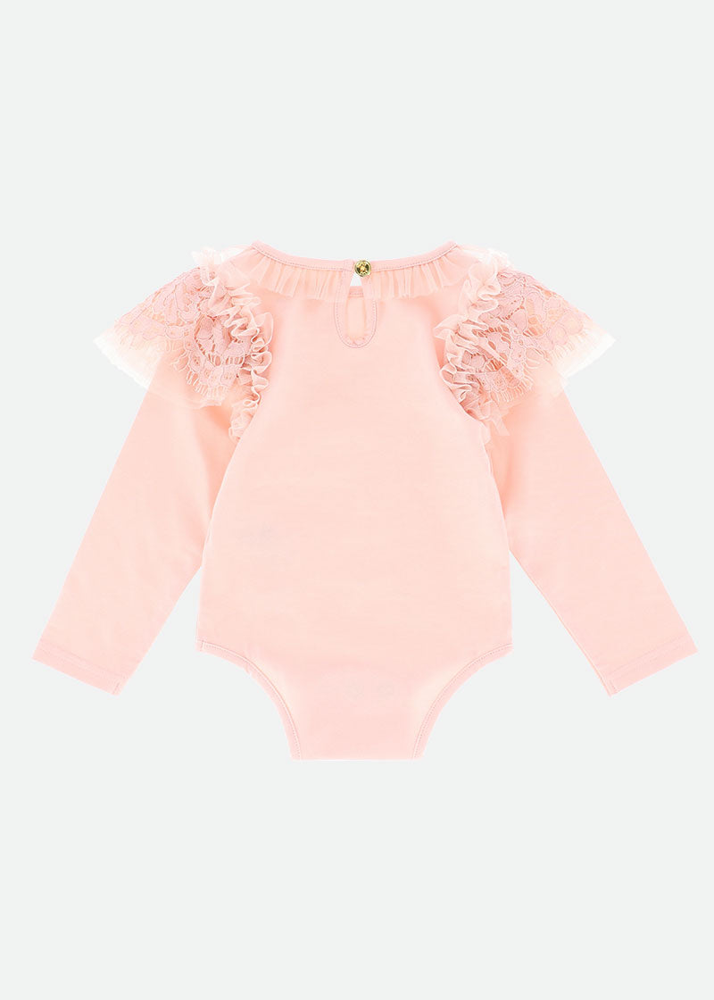 Primrose Lace Trim Babygrow Blush