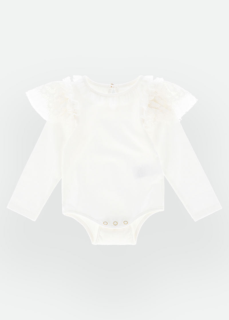 Primrose Lace Trim Babygrow Snowdrop