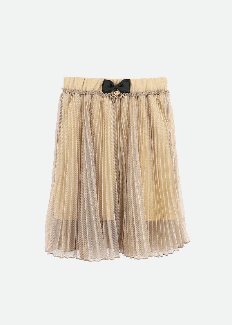 Priya Pleated Metallic Skirt Gold