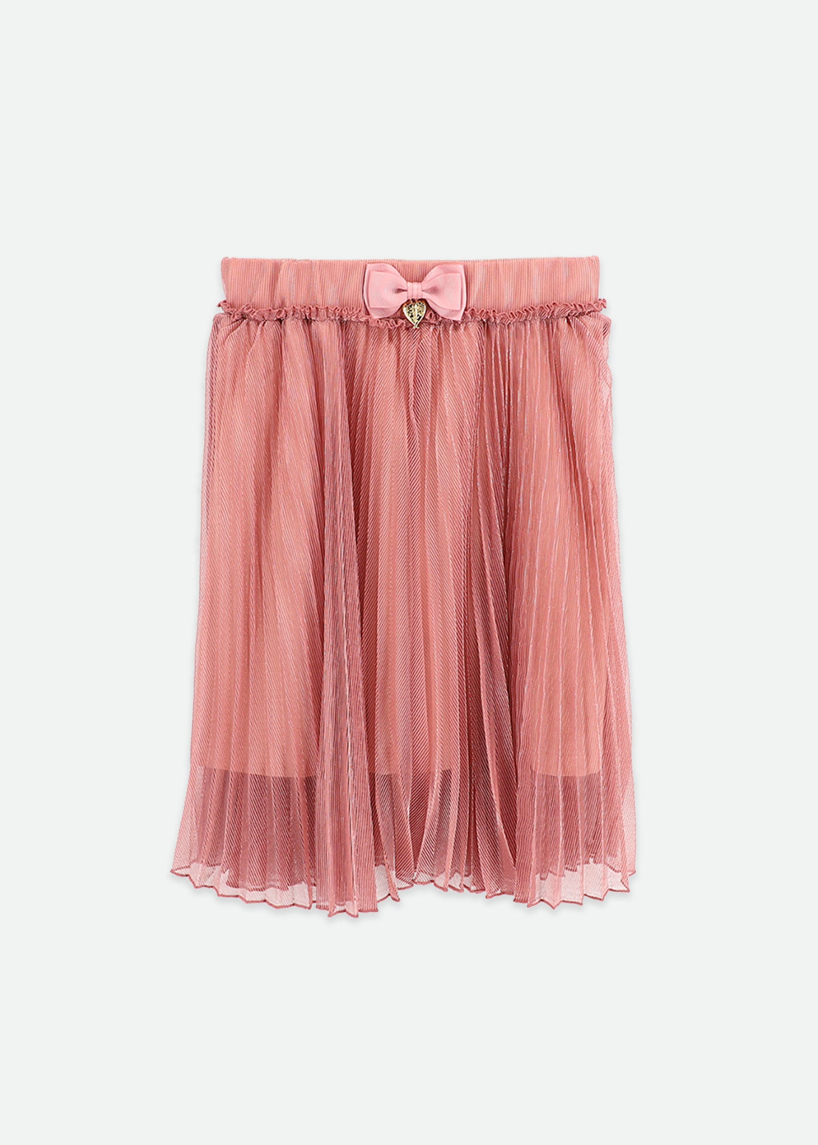 Priya Pleated Metallic Skirt Tea Rose