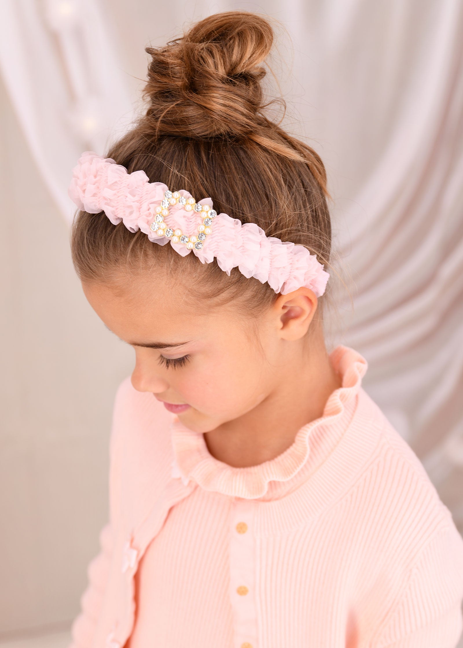 Rae Ruffle Aliceband Peach