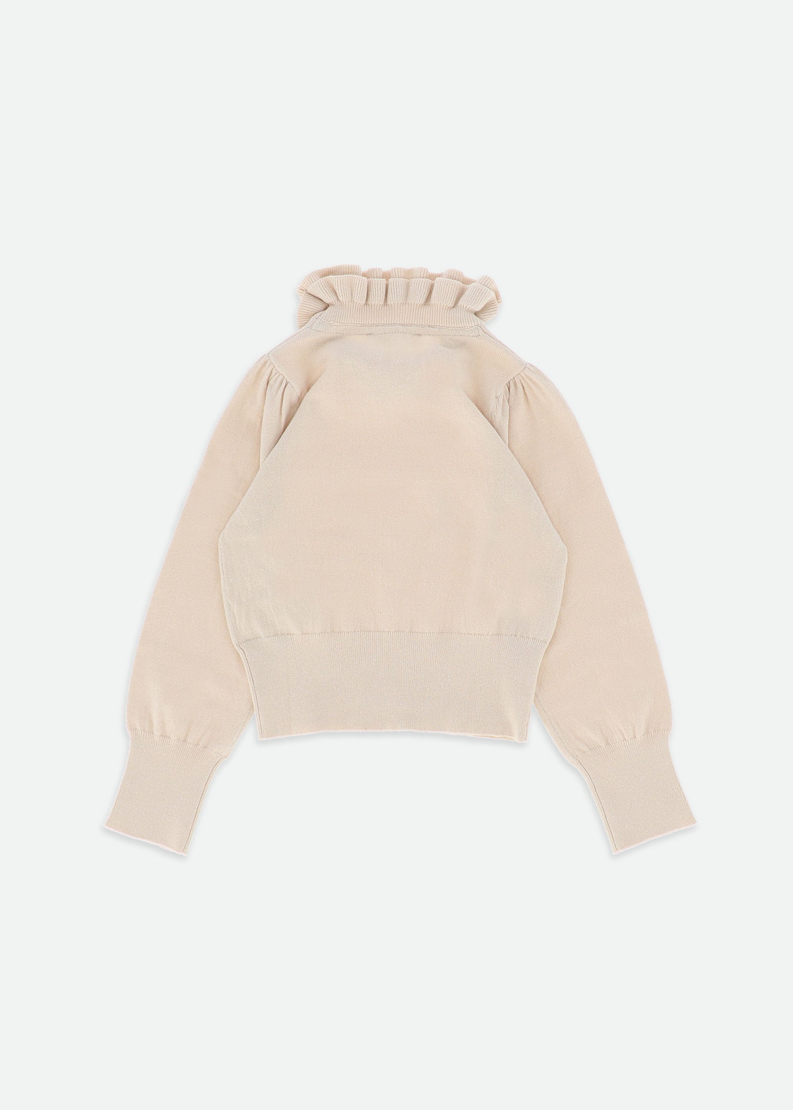 Raffy Ruffle Neck Knitted Jumper Biscuit