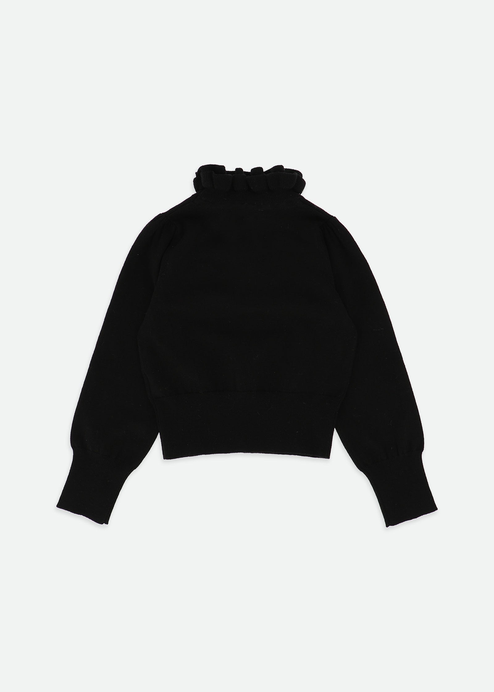 Raffy Ruffle Neck Knitted Jumper Black