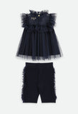 Rea Ruffle Top and Short Set Navy