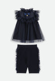 Rea Ruffle Top and Short Set Navy