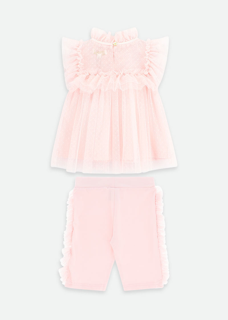 Rea Ruffle Top and Short Set Pale Pink