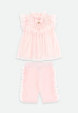 Rea Ruffle Top and Short Set Pale Pink