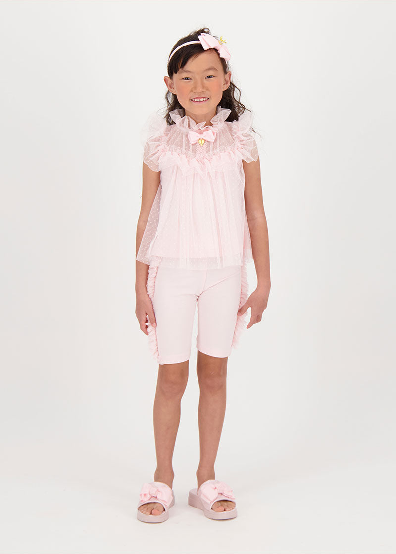 Rea Ruffle Top and Short Set Pale Pink