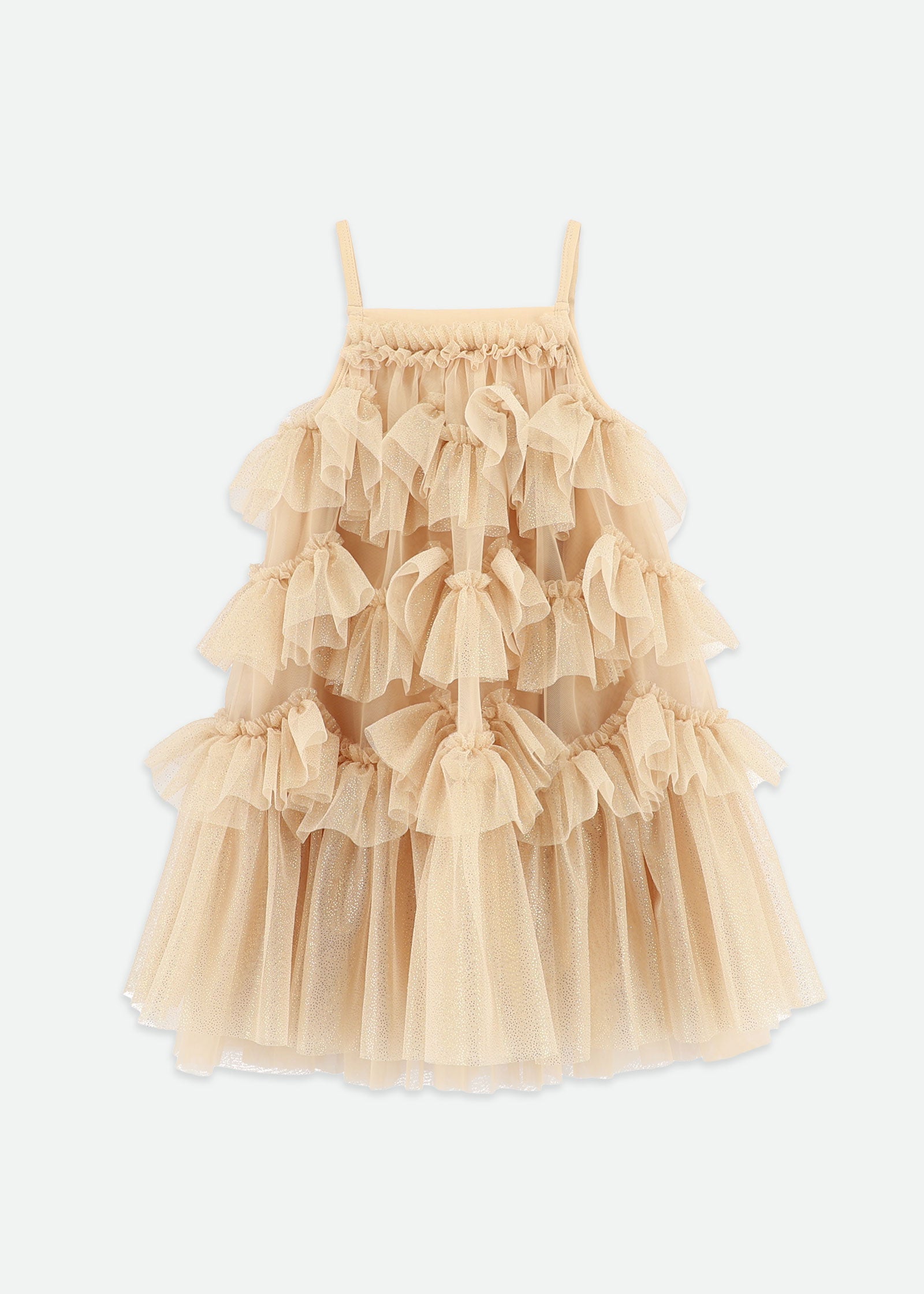 Remi Sparkle Ruffle Dress Gold